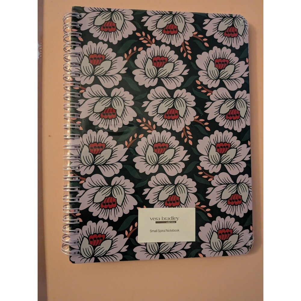 Vera Bradley Small Spiral Notebook Lotus Sea Moss Ruled Journal New